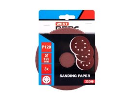 LE papír brusný výsek SZ P120/125 8 otvorů (3ks) 22099-2