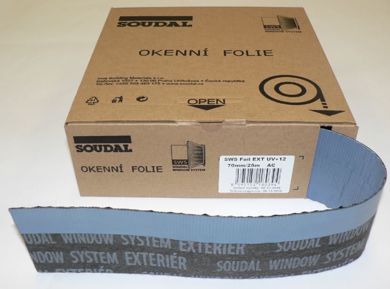 SOUDAL folie okenní EXT-AB 140mm / 25m - Stavební výplně doplňky pro stavební výplně