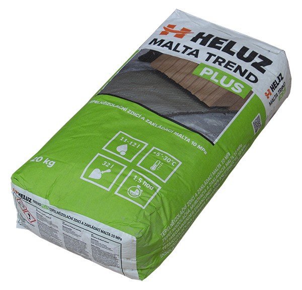 HELUZ TREND PLUS tepelněizolační zdící a&nbsp;zakládací malta 20kg (60) - Hrubá stavba zdící materiály keramické zdící materiály heluz