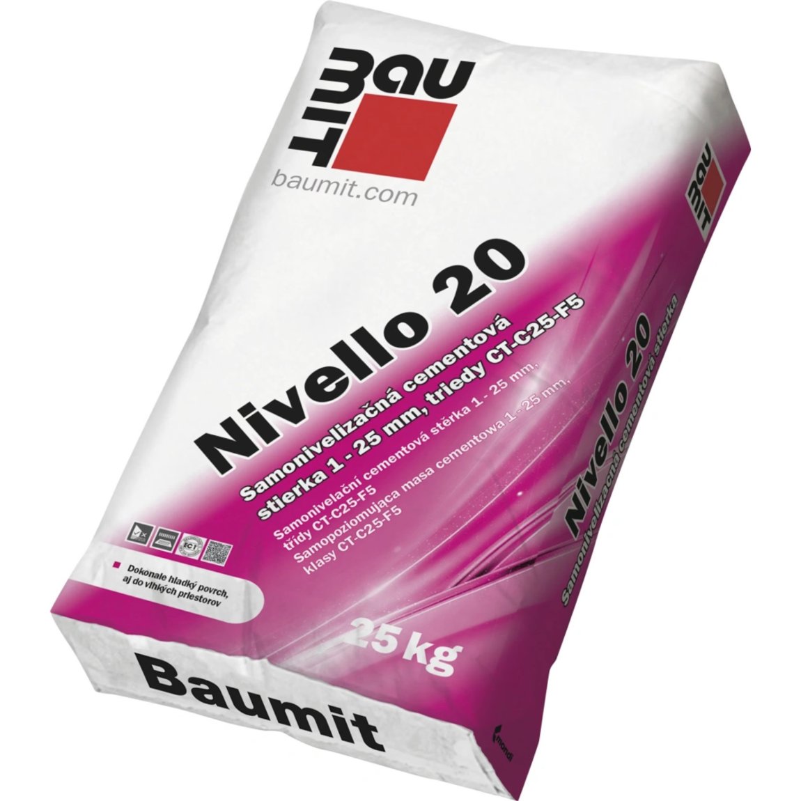BAUMIT Nivello 20 samonivelační stěrka 1-25mm 25kg (54) - Suché směsi a stavební chemie cementové a anhydritové potěry