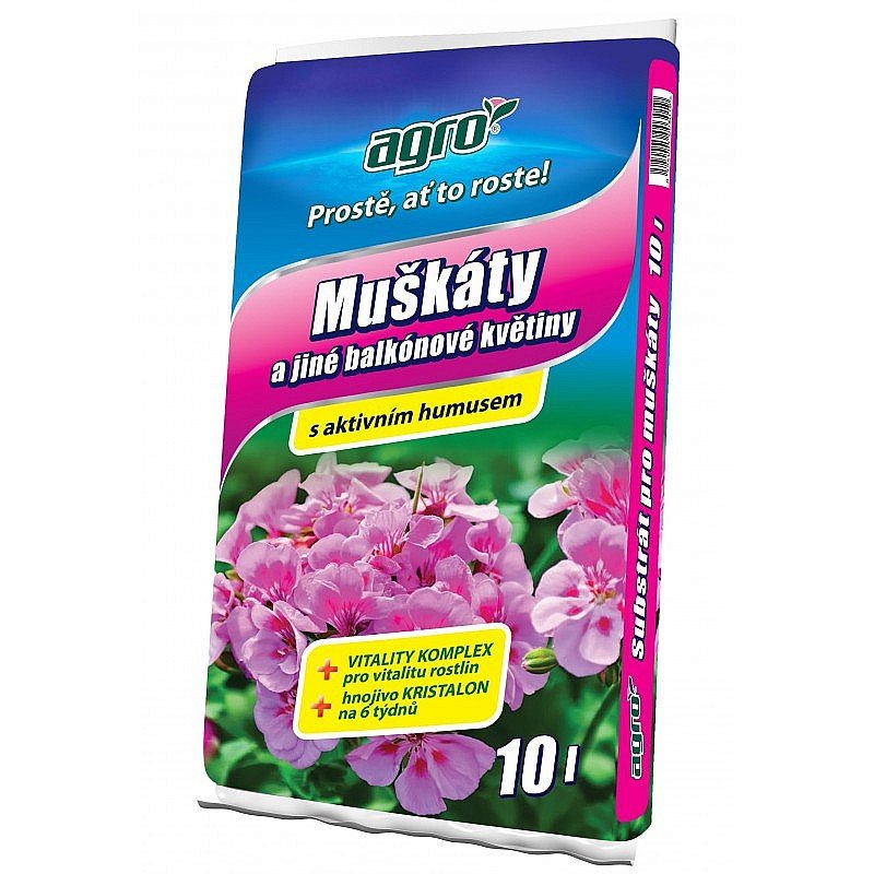 AGRO PF substrát pro muškáty a&nbsp;jiné balkónové květiny 20l - Zahrady, pletiva substráty a&nbsp;hnojiva