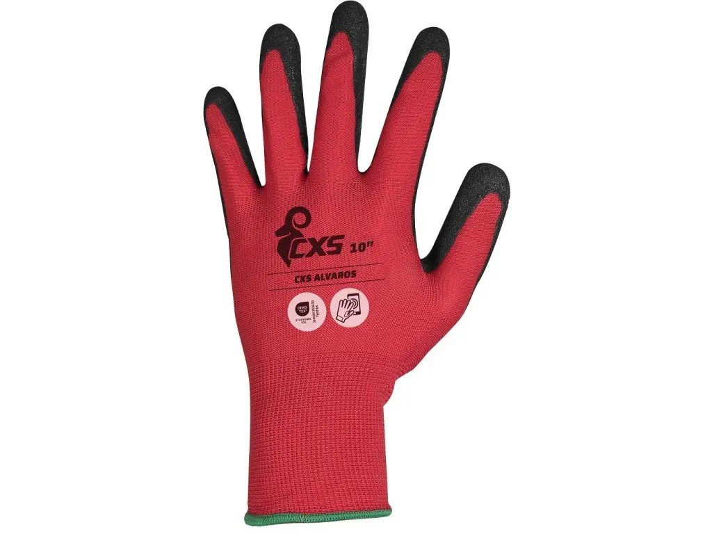 CANIS rukavice ALVAROS máčené v&nbsp;nitrilu červeno-černé vel.10 - Ochranné pomůcky