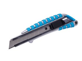 LE nůž odlamovací ALU stříbrno-červený 18mm tlačítková aretace