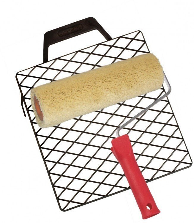 BE váleček plyš žlutozelený 240mm s&nbsp;držadlem+mřížka - souprava - Malířské potřeby malířské nářadí