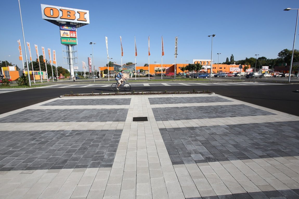 CSB QUADRO 8cm dlažba s&nbsp;vodící drážkou přírodní (9,6m2) - Betonové prvky dlažby