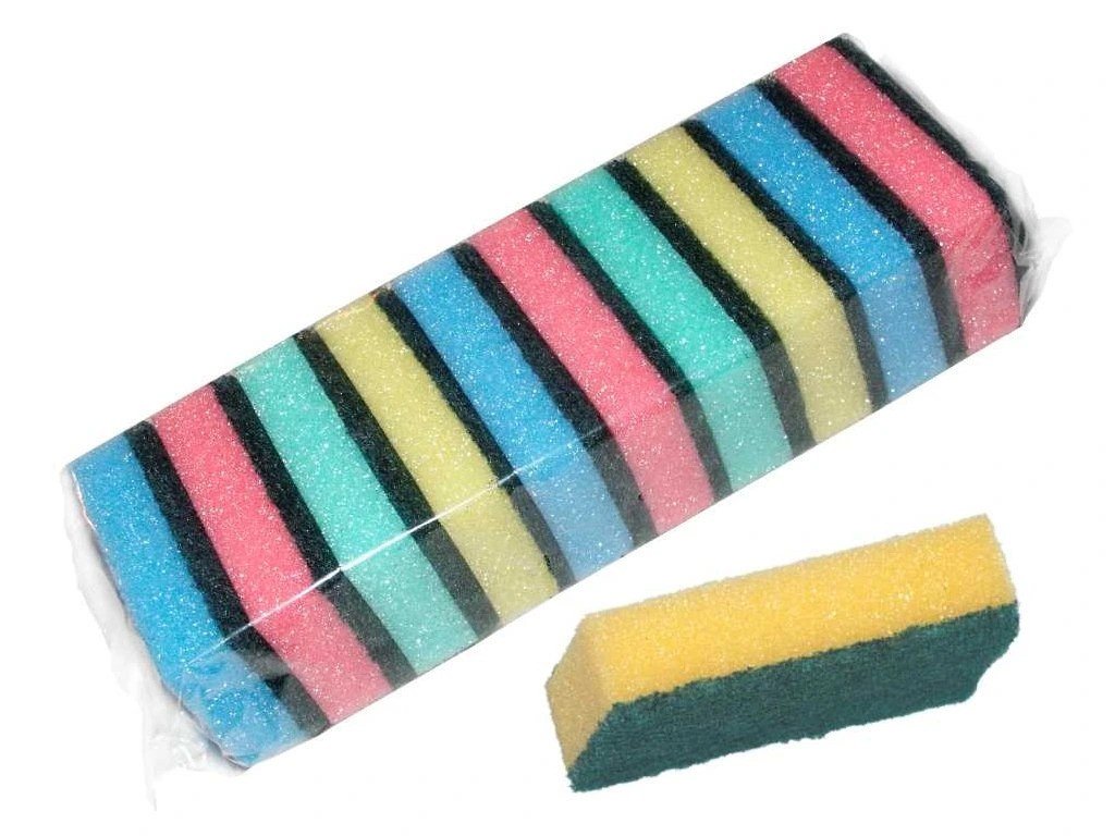 BE houbička na nádobí 10ks 4,9x7,9x2,6cm - Drogerie