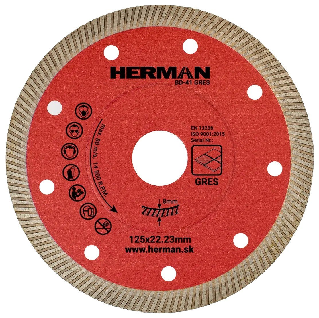HE kotouč diamantový BD-41 GRES 125x1,4x8x22,23mm