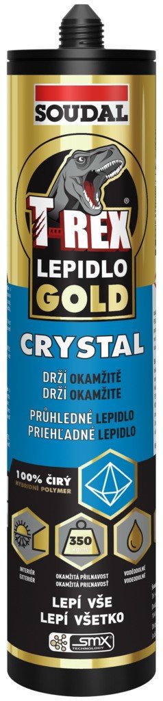 AKCE SOUDAL T-REX GOLD CRYSTAL pevné montážní lepidlo 290ml - Suché směsi a&nbsp;stavební chemie stavební chemie soudal