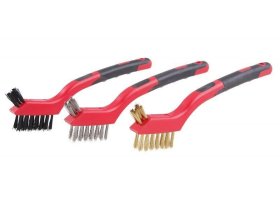 BE kartáč ruční nerez, nylon, mosaz 180mm plast (sada 3ks) FESTA