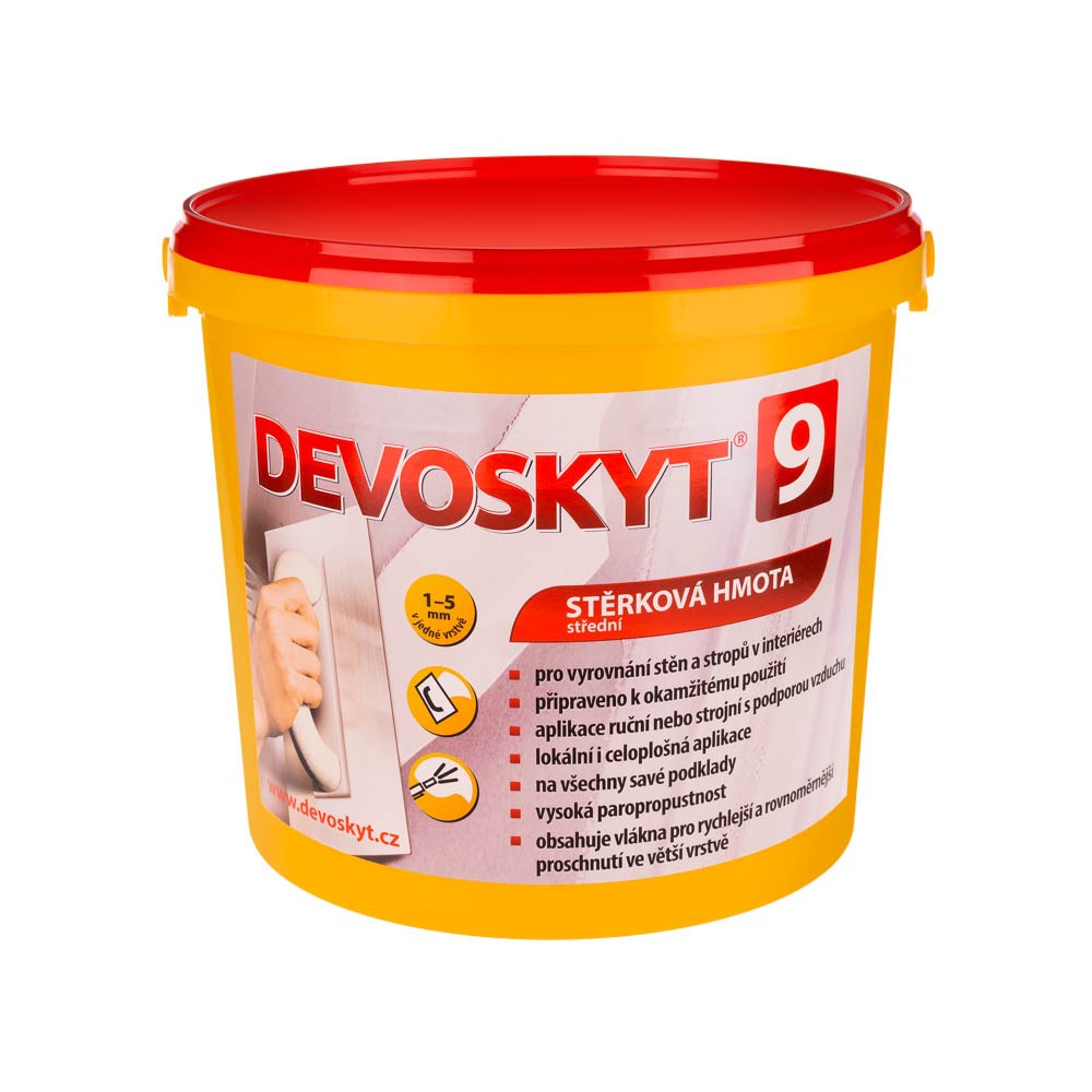 DEVOSKYT 9 stěrková hmota s&nbsp;přírodními vlákny 21kg (30) - Suchá výstavba, sádrokarton, dřevo sádrokarton příslušenství na sádrokarton