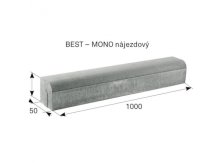 BEST MONO nájezdový 150x150x1000mm obrubník přírodní (25)