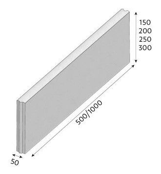 CSB obrubník R15 půlka 50x150x500mm přírodní (120) - Betonové prvky obrubníky a palisády