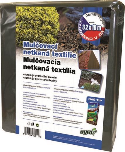 AGRO textilie mulčovací netkaná 3,2x10m černá - Zahrady, pletiva, písky zahrady, substráty