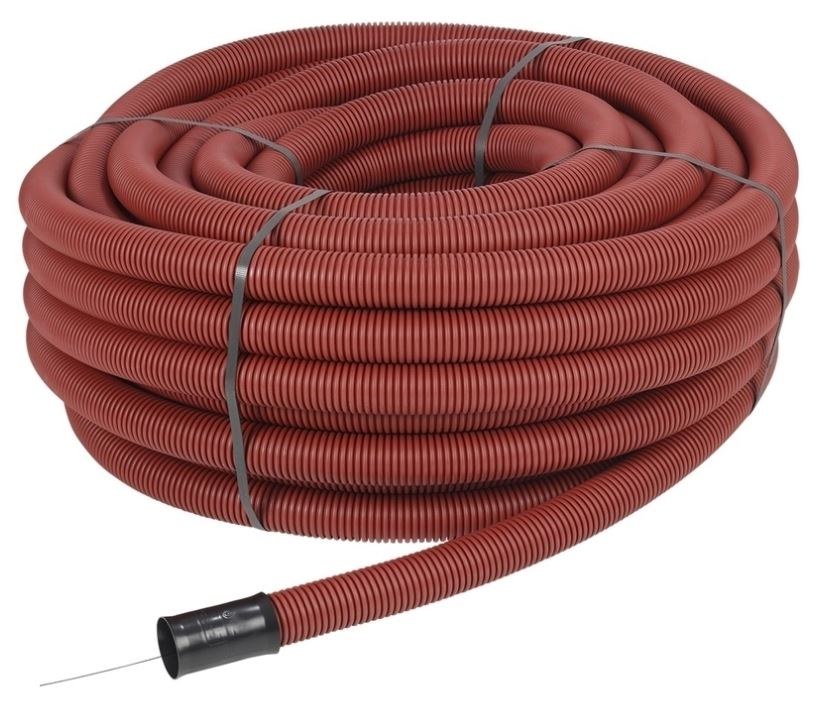 ACO Kabuflex R chránička kabelová DN 40, PE, á=50m, červená - Hrubá stavba kanalizace a odvodnění drenážní trubky