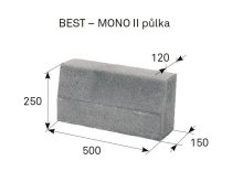 BEST MONO II PŮLKA 250x150/120x500mm obrubník přírodní (24)