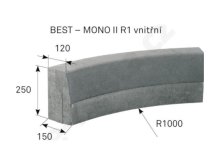 BEST MONO II R1 vnitřní obrubník přírodní (12)