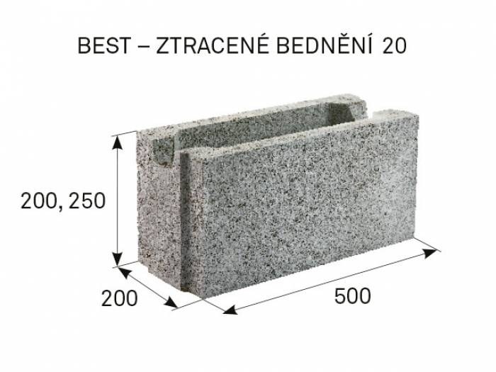 BEST ZTRACENÉ BEDNĚNÍ 20x20x50cm (48) - Hrubá stavba ztracené bednění best